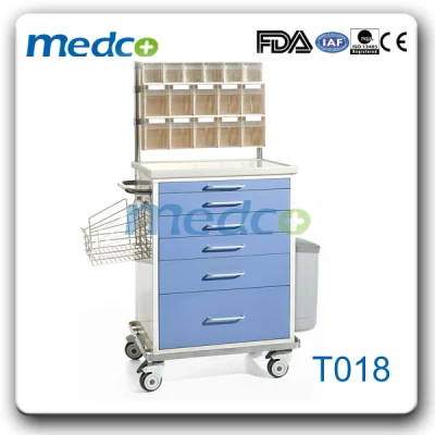 Color Steel Meidcal Anaesthetic Trolly