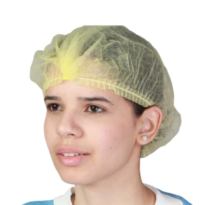 Hot Sell Disposable PP Non-Woven Clip Cap Mob Cap Hair Net with Double Elastics